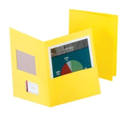 Oxford Jumbo 2-Pocket Folder, 12 X 9 Inches, Yellow, Pack Of 25