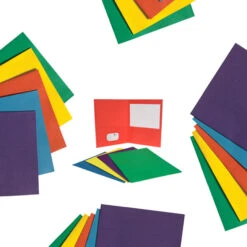 School Smart Extra Large 2-Pocket Folder, 9 X 12 Inches, Assorted Colors, Pack Of 25 -Disney Accessories Sales 084886 E ecommfullsize