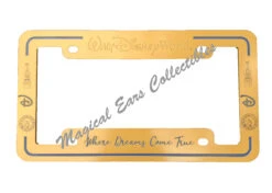 Disney License Plate Frame - Dreams Come True - Disney World - Gold