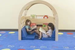 Childcraft Reading Nook, Tan/Red Canopy With Blue Cushions, 49-1/2 X 37 X 50 Inches -Disney Accessories Sales 2006077 D ecommfullsize