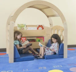 Childcraft Reading Nook, Tan/Red Canopy With Blue Cushions, 49-1/2 X 37 X 50 Inches -Disney Accessories Sales 2006077 E ecommfullsize