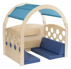 Childcraft Reading Nook, Green/Blue Canopy With Blue Cushions, 49-1/2 W X 37 D X 50 H In