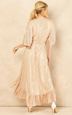 Sequin Plunge Maxi Dress In Gold 9 Sequin Plunge Maxi Dress In Gold -Disney Accessories Sales 2022 05 31 Jen Amy Bella Blue41303
