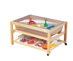 Childcraft Sand And Water Table With Shelf And Cover, Clear Tub, 42-3/8 X 30-1/8 X 23-5/8 Inches