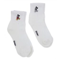 Disney Socks For Adults - Mickey Mouse Icons - White - Set Of 2