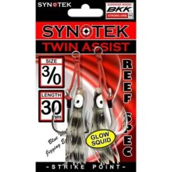 Synotek Twin Assist Hooks 3/0 3.0cm Black Glow
