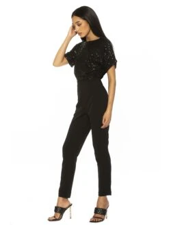 Sadie Sequin Top Jumpsuit -Disney Accessories Sales D3787A BLACK 2