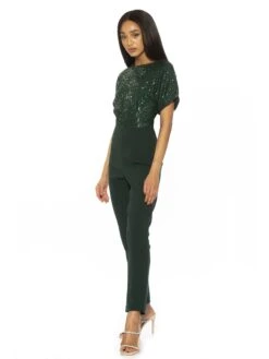 Sadie Sequin Top Jumpsuit -Disney Accessories Sales D3787A EMERALD 2