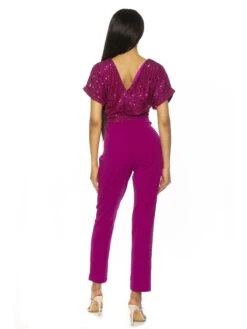 Sadie Sequin Top Jumpsuit -Disney Accessories Sales D3787A MAGENTA 3