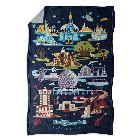 Disney Throw Blanket - Walt Disney World Resort Map 3 Disney Throw Blanket - Walt Disney World Resort Map