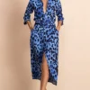 Alva Midi Shirt Dress In Bright Blue Leopard Recycled Materials -Disney Accessories Sales final 21 DL SQ 29 12 20211653