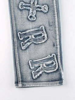 Letter Patch Faded Boyfriend Jeans -Disney Accessories Sales img original CCF0109BO 0603213412