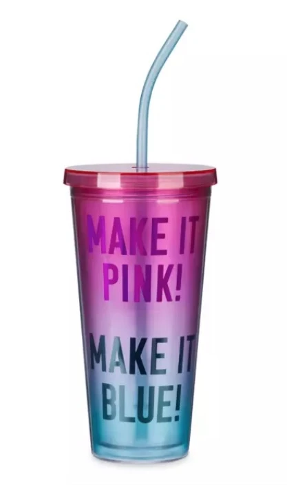 Disney Tumbler With Straw - Make It Pink, Make It Blue 3 Disney Tumbler With Straw - Make It Pink, Make It Blue